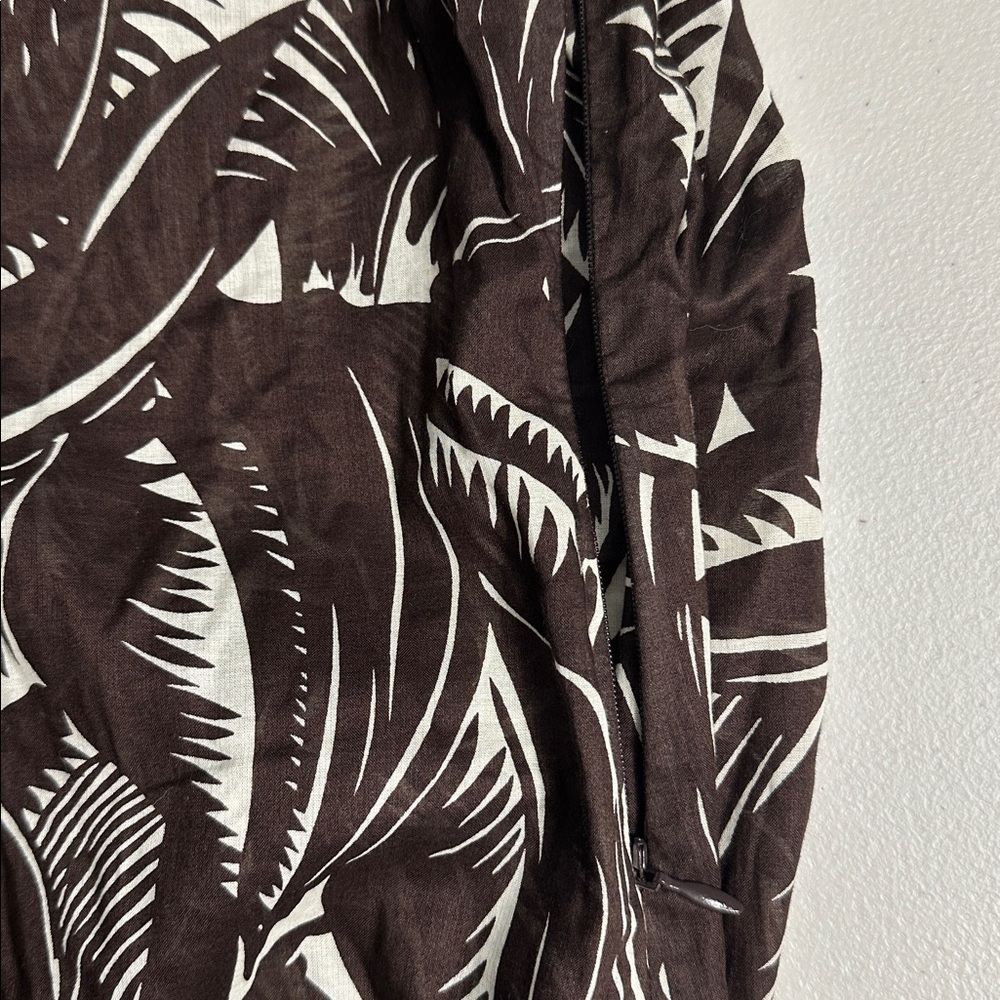 Tory Burch Beach Tunic Brown Palm Fronds Tropical Flamingo Size 6 Sequins - Picture 6 of 12